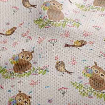 Singing Bird And Owl Athletic Mesh Flat Back
