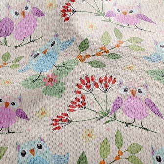 Flower Owl Athletic Mesh Flat Back