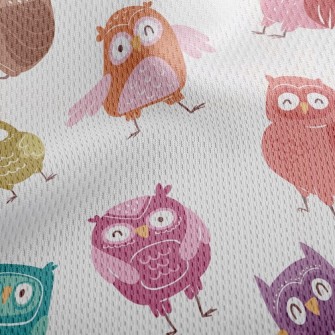 Colorful Owl Athletic Mesh Flat Back