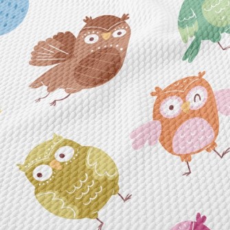 Colorful Owl Birdseye Piqué