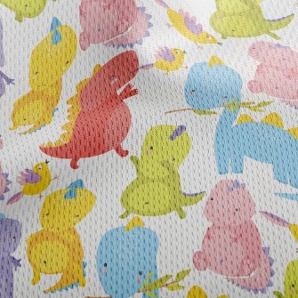 Happy Dinosaur Athletic Mesh Flat Back