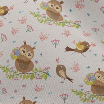 Singing Bird And Owl Chiffon