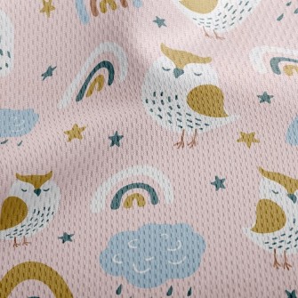 Rainbow Owl Athletic Mesh Flat Back