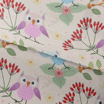 Flower Owl Waterproof Oxford