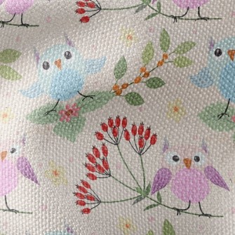 Flower Owl Waterproof Canvas