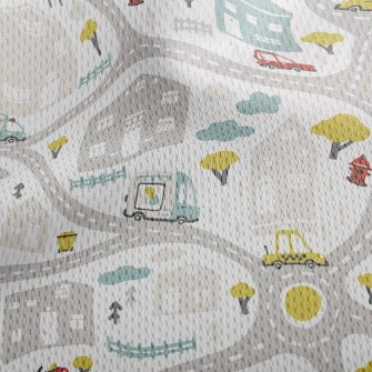 Road Map And Car Athletic Mesh Flat Back