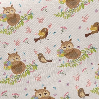 Singing Bird And Owl Twill