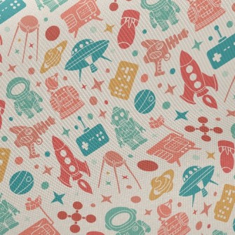 Robot Flying Saucer Rocket Twill