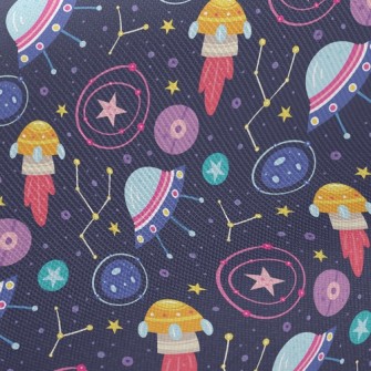 Outer Space Flying Saucer Twill