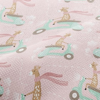 Giraffe Riding A Motorcycle Performance Linen