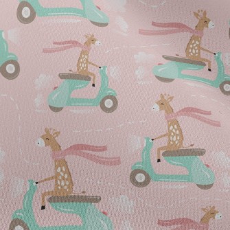 Giraffe Riding A Motorcycle Chiffon