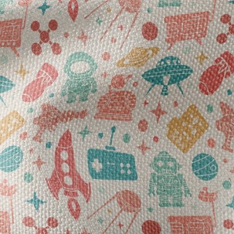 Robot Flying Saucer Rocket Waterproof Canvas