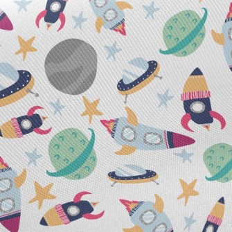 Space Planet Rocket Twill