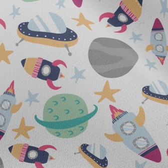 Space Planet Rocket Chiffon