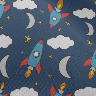 Moon And Rocket Chiffon