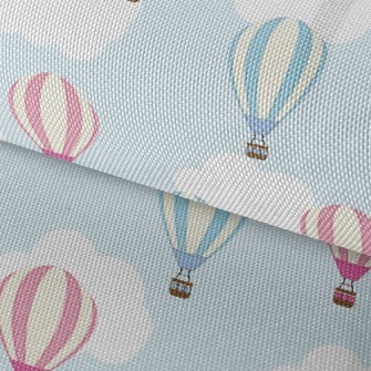 Blue Sky White Clouds Hot Air  Waterproof Oxford