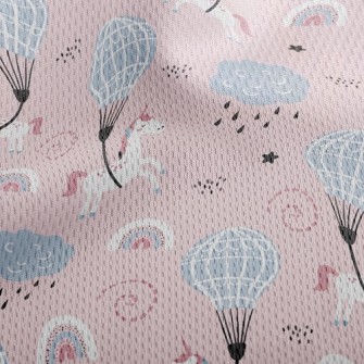 Unicorn Hot Air Balloon Athletic Mesh Flat Back
