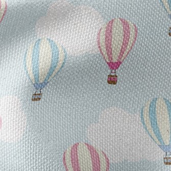 Blue Sky White Clouds Hot Air  Waterproof Canvas