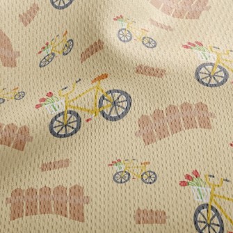 Yellow Bicycle Athletic Mesh Flat Back