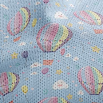 Happy Hot Air Balloon Athletic Mesh Flat Back