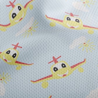 Cute Plane Athletic Mesh Flat Back