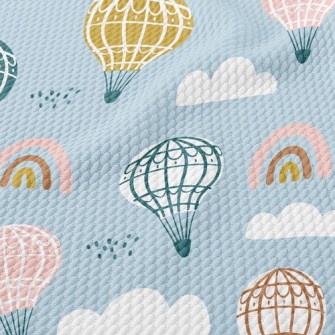 Rainbow Hot Air Balloon Birdseye Piqué