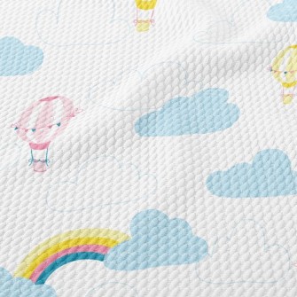 Rainbow Hot Air Balloon Birdseye Piqué