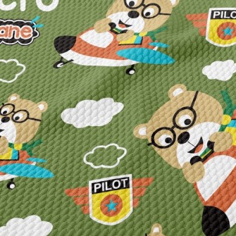 Bear Plane Birdseye Piqué