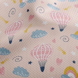 Cute Hot Air Balloon Athletic Mesh Flat Back