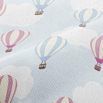 Blue Sky White Clouds Hot Air  Performance Linen