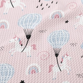 Unicorn Hot Air Balloon Birdseye Piqué