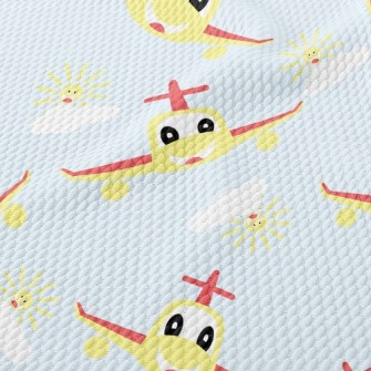 Cute Plane Birdseye Piqué