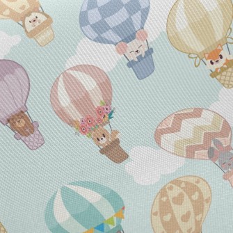 Cute Animal Hot Air Balloon Twill