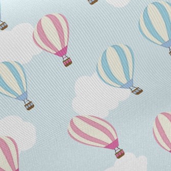 Blue Sky White Clouds Hot Air  Twill