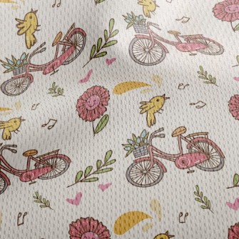 Singing Bird Bike Athletic Mesh Flat Back