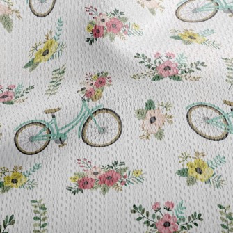 Flower Bike Athletic Mesh Flat Back