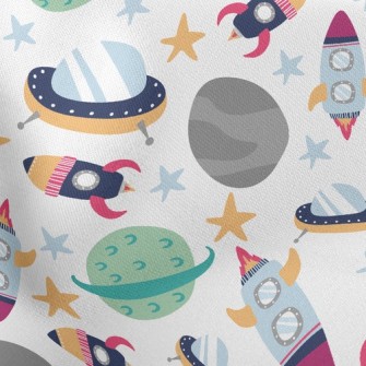 Space Planet Rocket Stretch Ponte