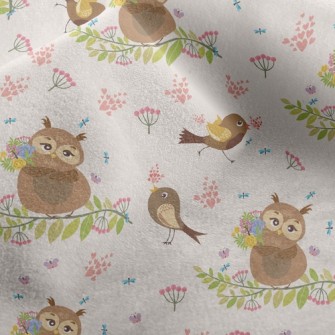 Singing Bird And Owl Micro Fleece