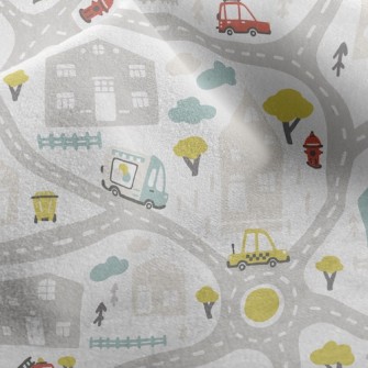 Road Map And Car Micro Fleece