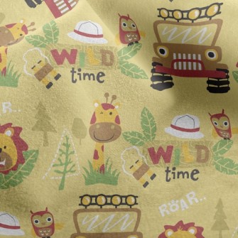 Lion Giraffe Jungle Car Micro Fleece