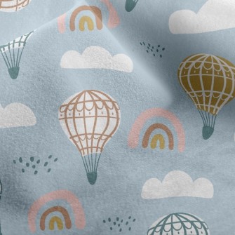 Rainbow Hot Air Balloon Micro Fleece