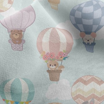 Cute Animal Hot Air Balloon Micro Fleece