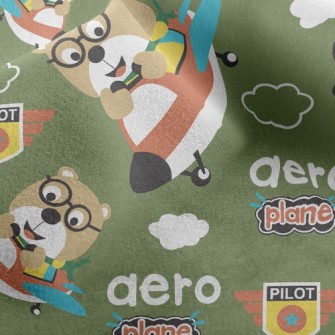 Bear Plane Micro Fleece