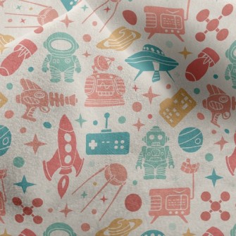 Robot Flying Saucer Rocket Micro Fleece