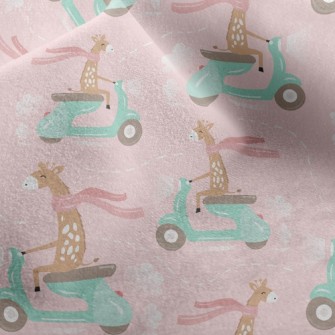 Giraffe Riding A Motorcycle Micro Fleece