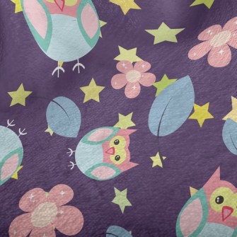 Flower Owl Minky