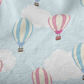 Blue Sky White Clouds Hot Air  Minky