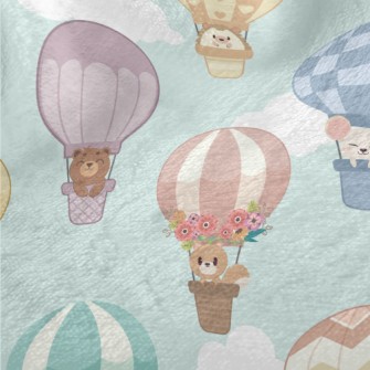 Cute Animal Hot Air Balloon Minky