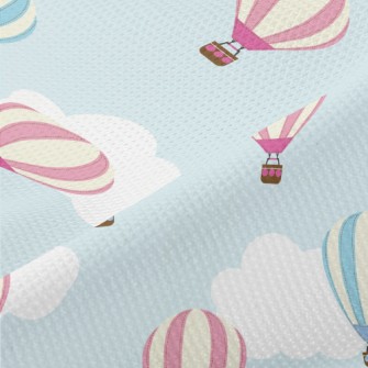 Blue Sky White Clouds Hot Air  Piqué