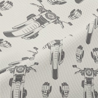 Retro Motorcycle Piqué
